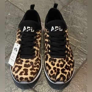 APL Women's TechLoom Pro Leopard-Print Calf Hair Sneakers size 8